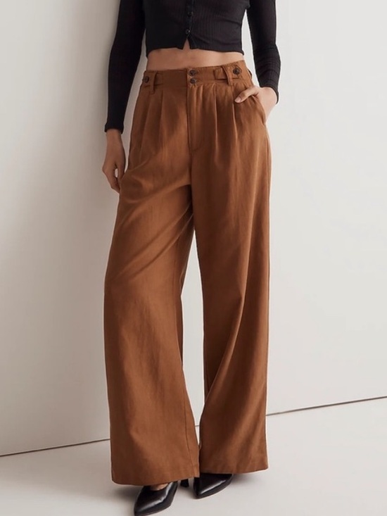 Madewell Pants - Madewell Harlow High Rise Wide Leg Trouser Pants in Acorn / Warm Brown Size 4